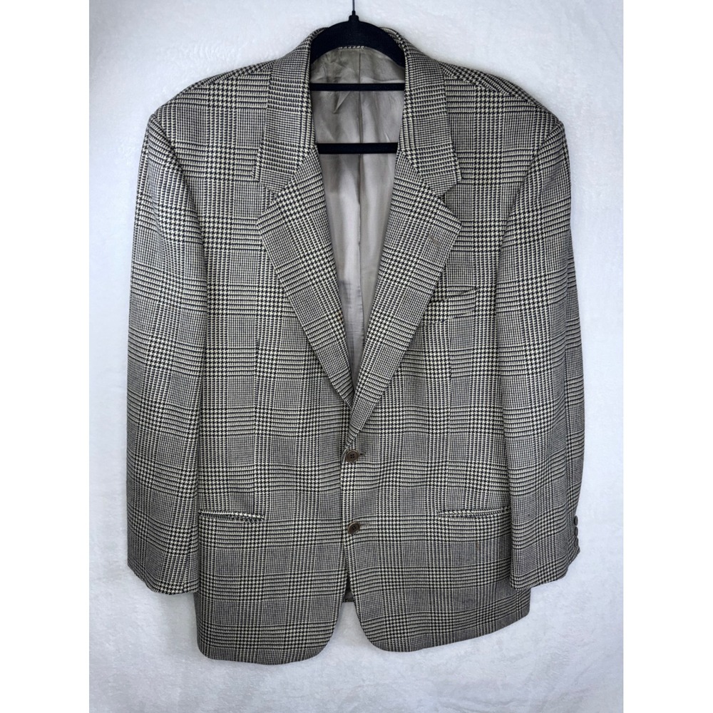 Valentino Uomo Mens 42R Glen Plaid Blazer Pure Virgin Wool‎ Made in Italy Saks